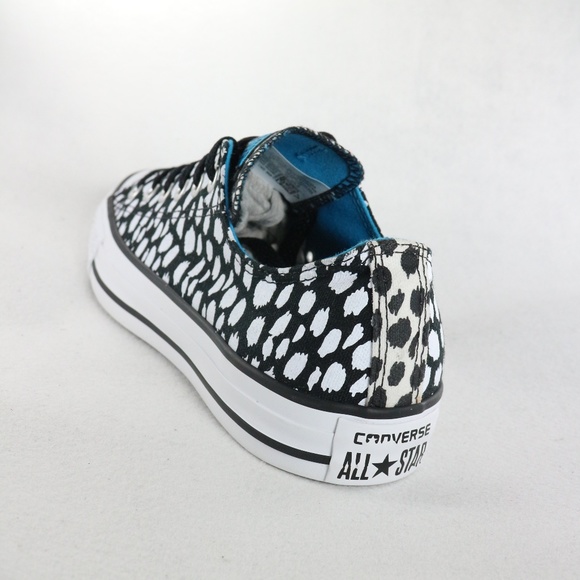 CONVERSE PAIR Chuck Taylor OX White/Black Dots Like New Sz 8 US Wmn - Picture 5 of 8